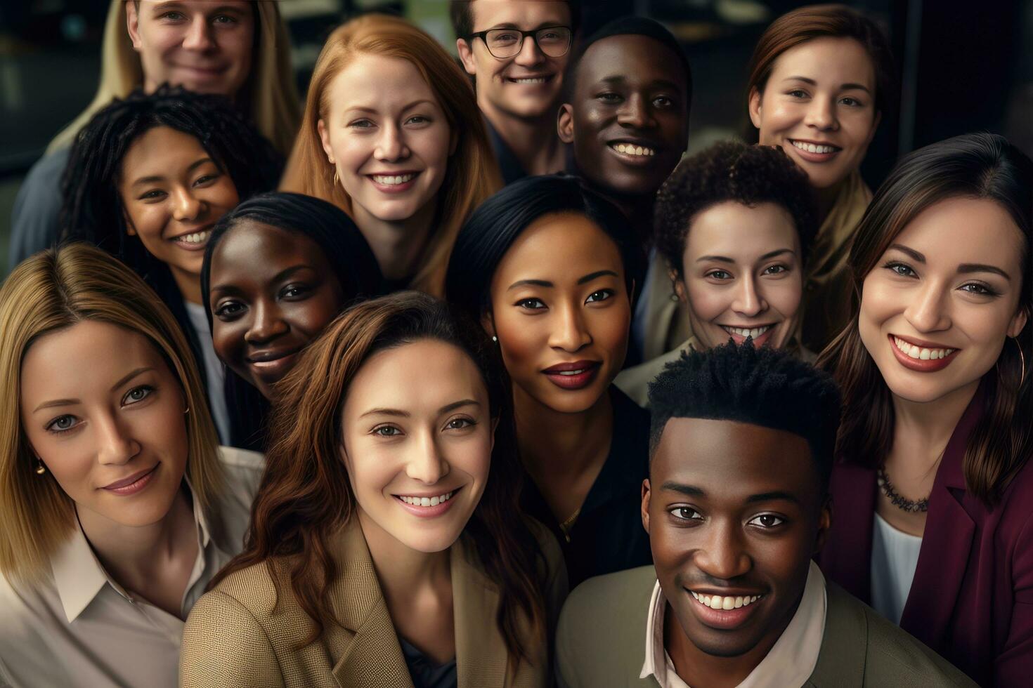 AI generated Multi ethnic diverse office business staff photo