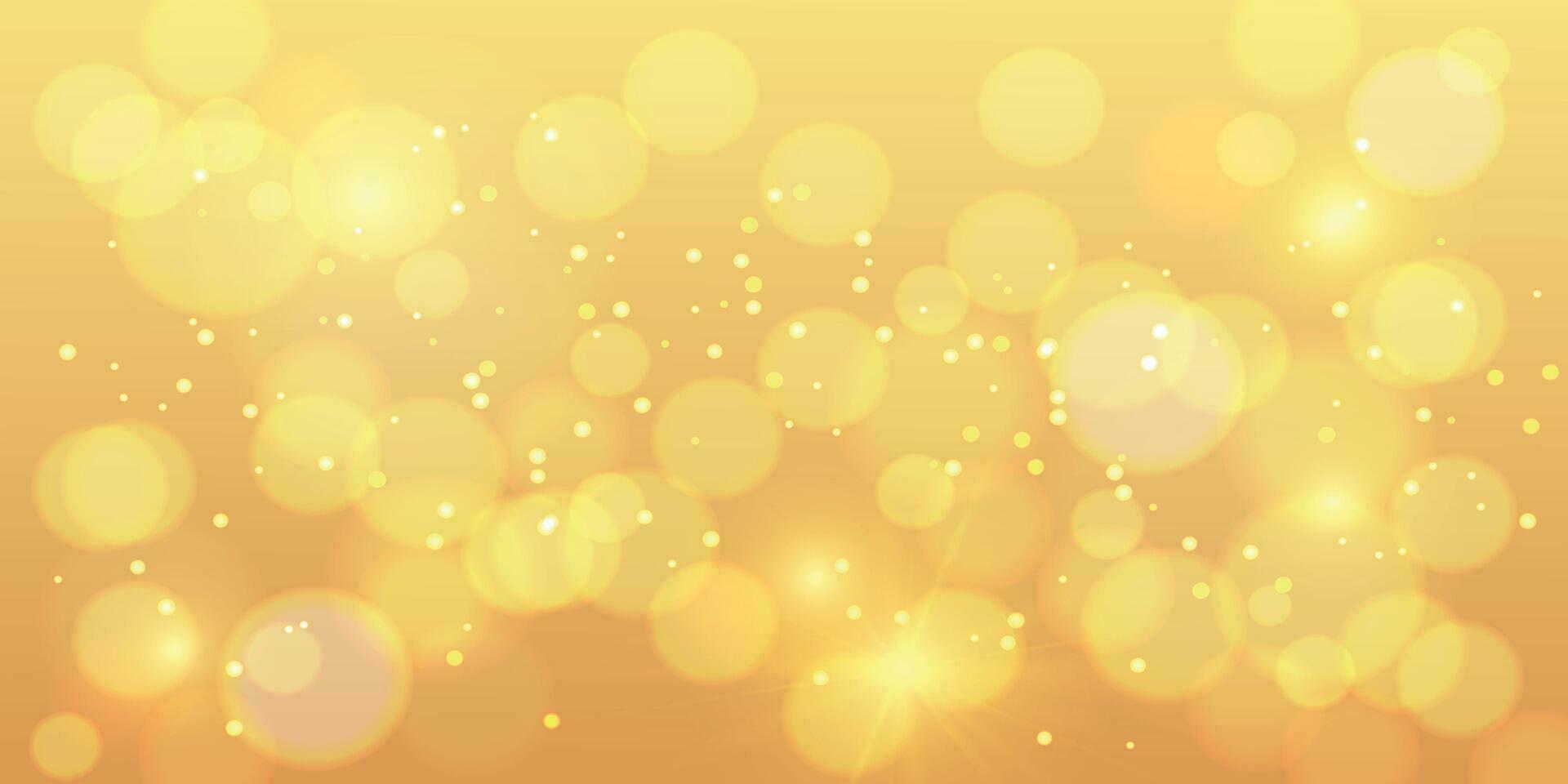 Golden bokeh background. Gold bokeh magic with orange vector