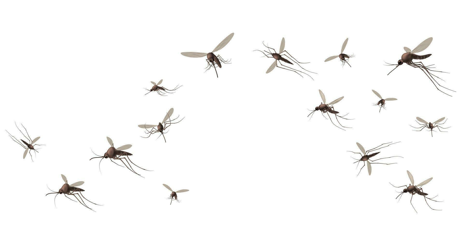 volador mosquito insectos mosquito y parásito, extensión virus y enfermedades, mosquitos rebaño, repelente o rociar promoción póster vector concepto