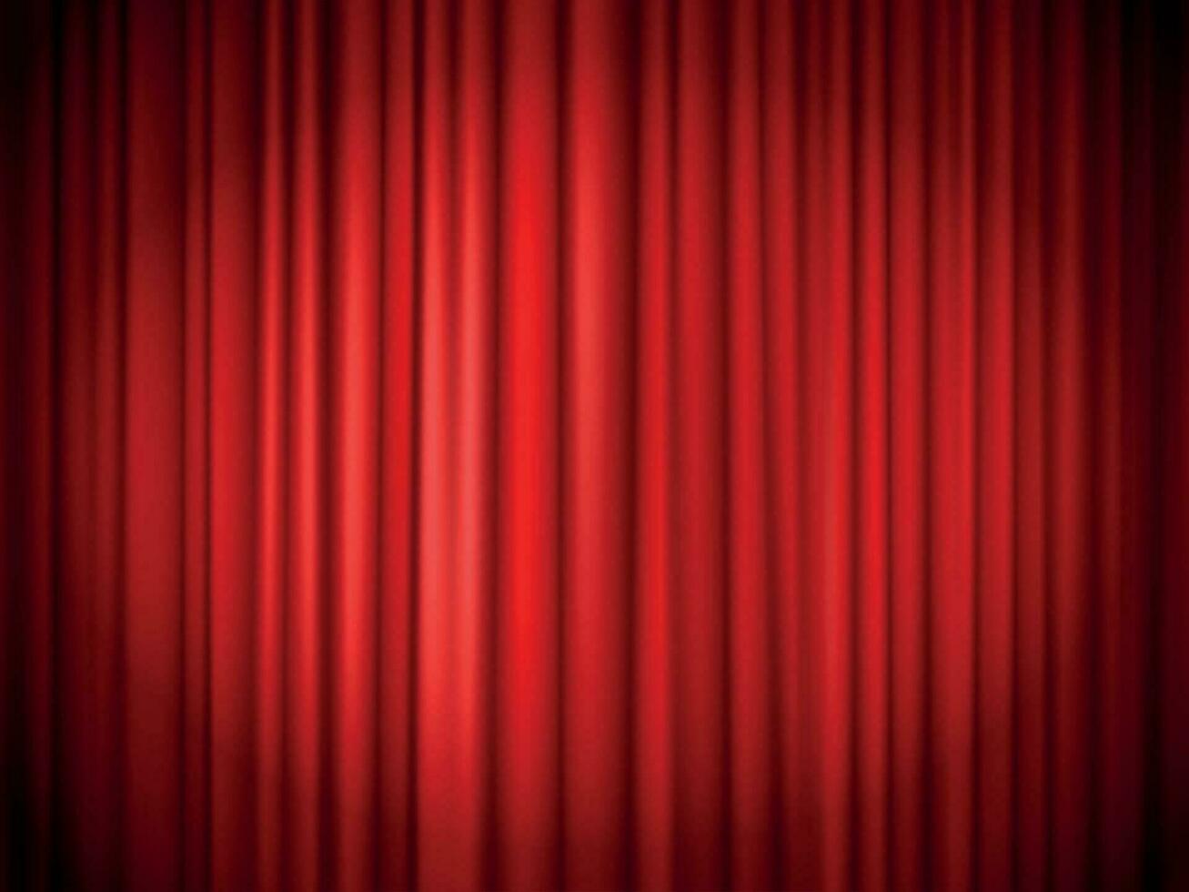 Red curtains background. Red curtain at stage for show vector