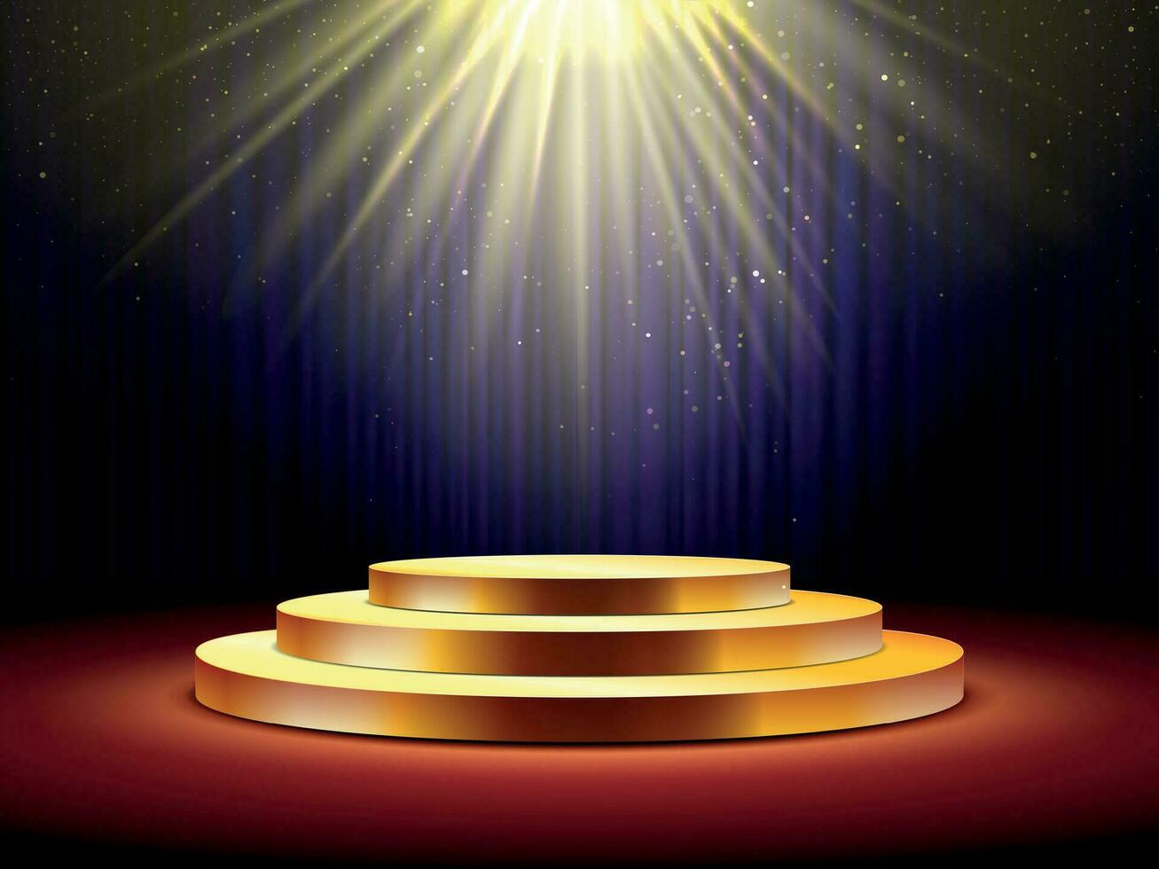 Red carpet to podium. Vector illustration