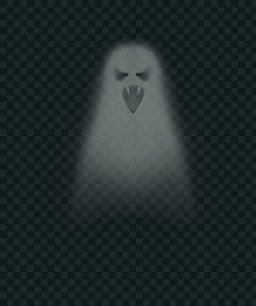 Realistic spooky ghost. Isolated vector shadow poltergeist