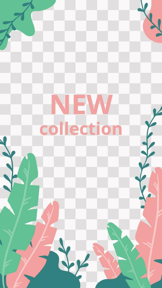 Floral story. Garden flora new collection social media story template vector