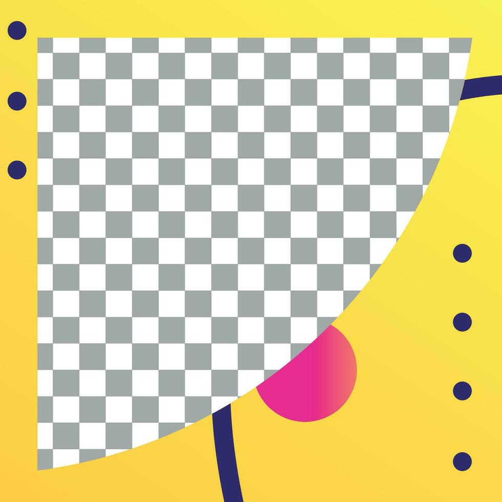Fluid shapes post. Colorful photo frame post template vector