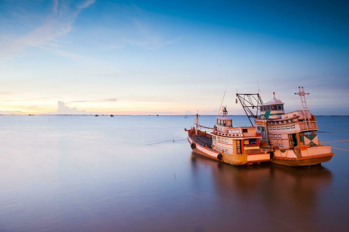 View of seascape with boat photo