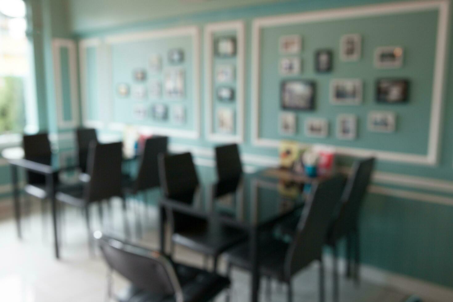 Blur of interior in restaurant photo