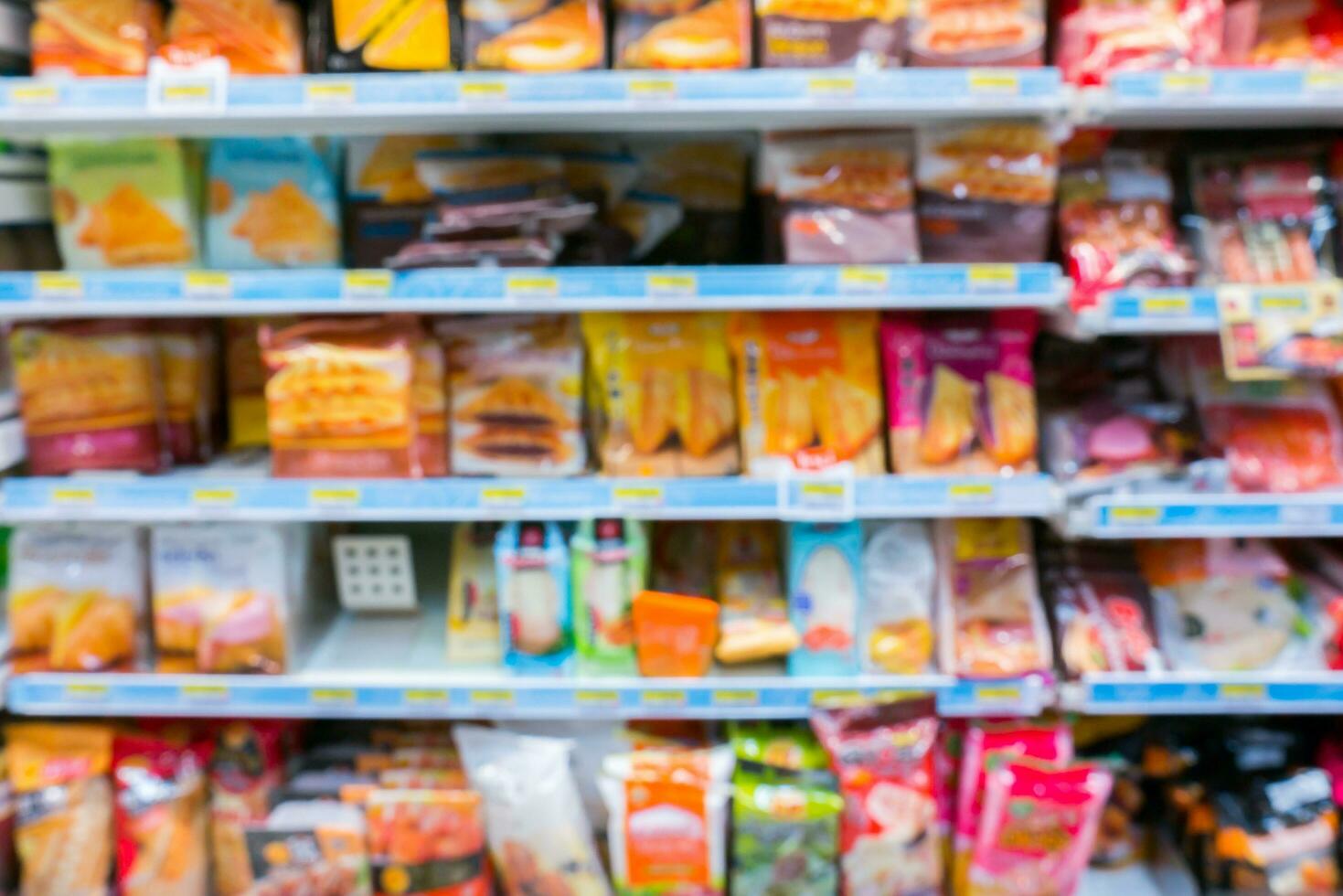 Blue of packaging food in superstore photo