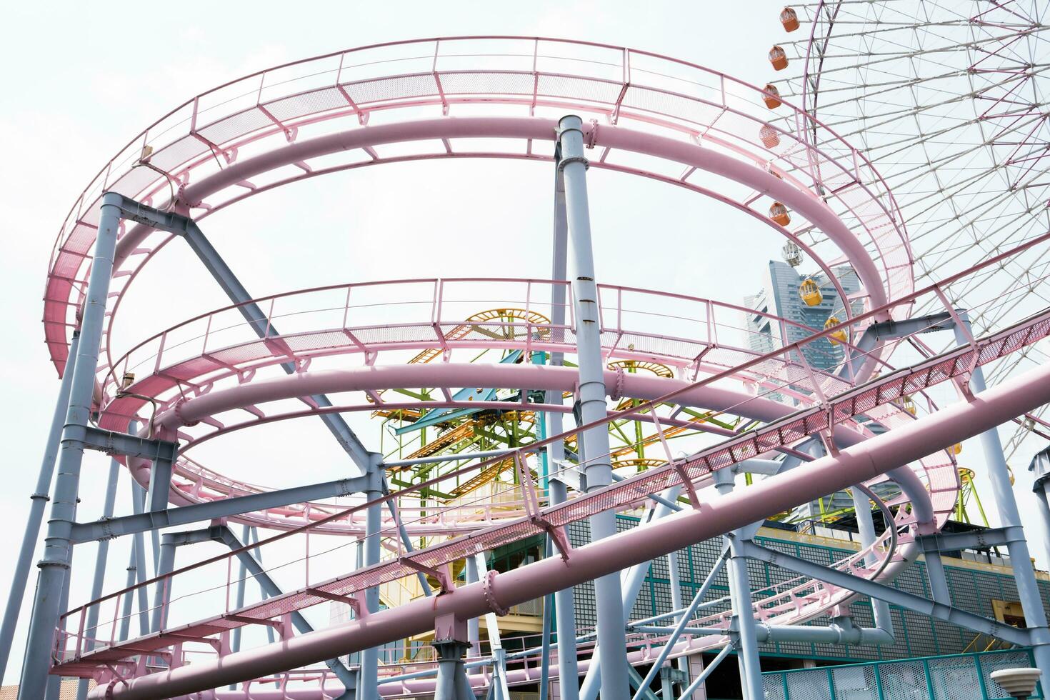 Amusement park on sunny day photo