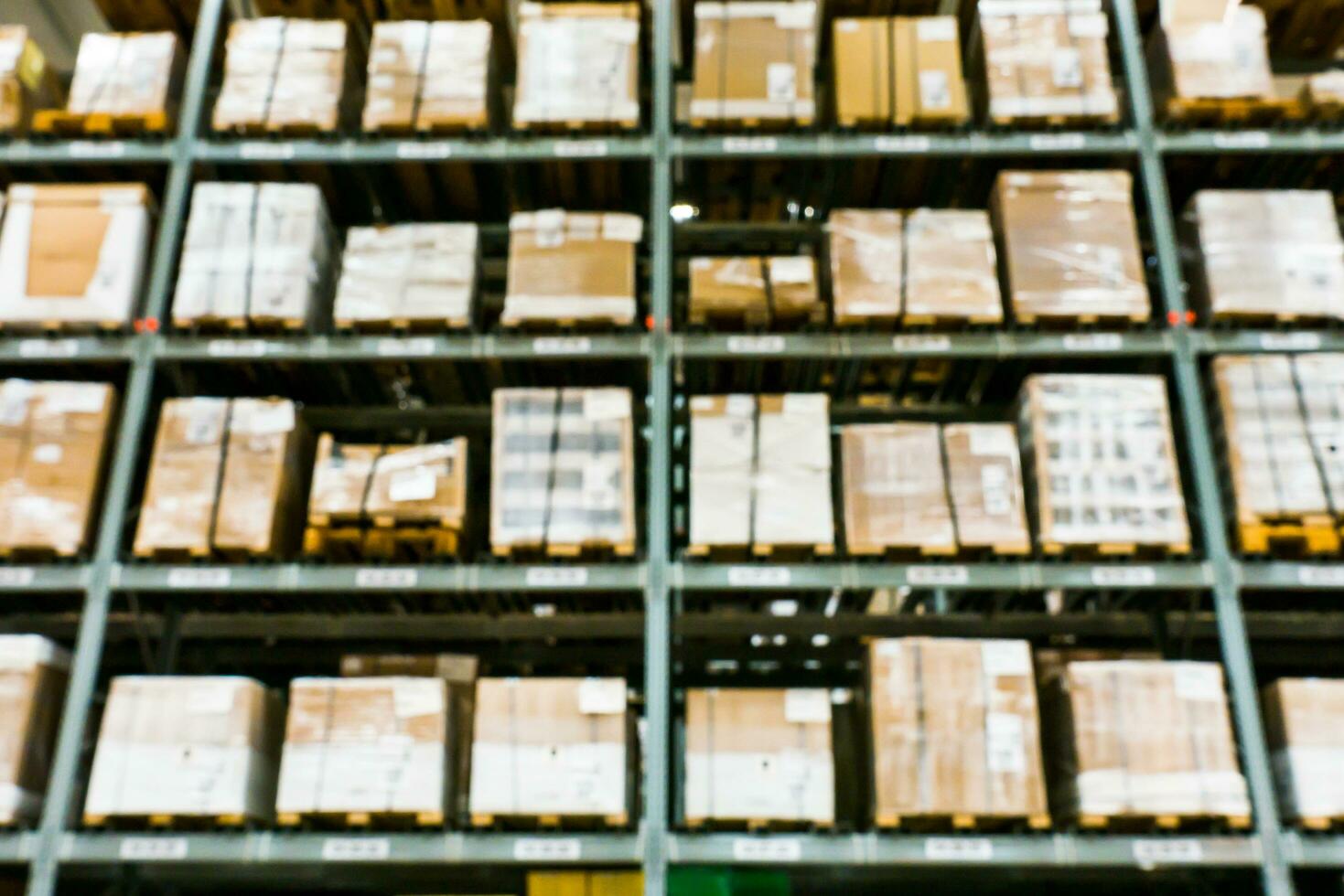 Blur of storage shelf in warehouse photo
