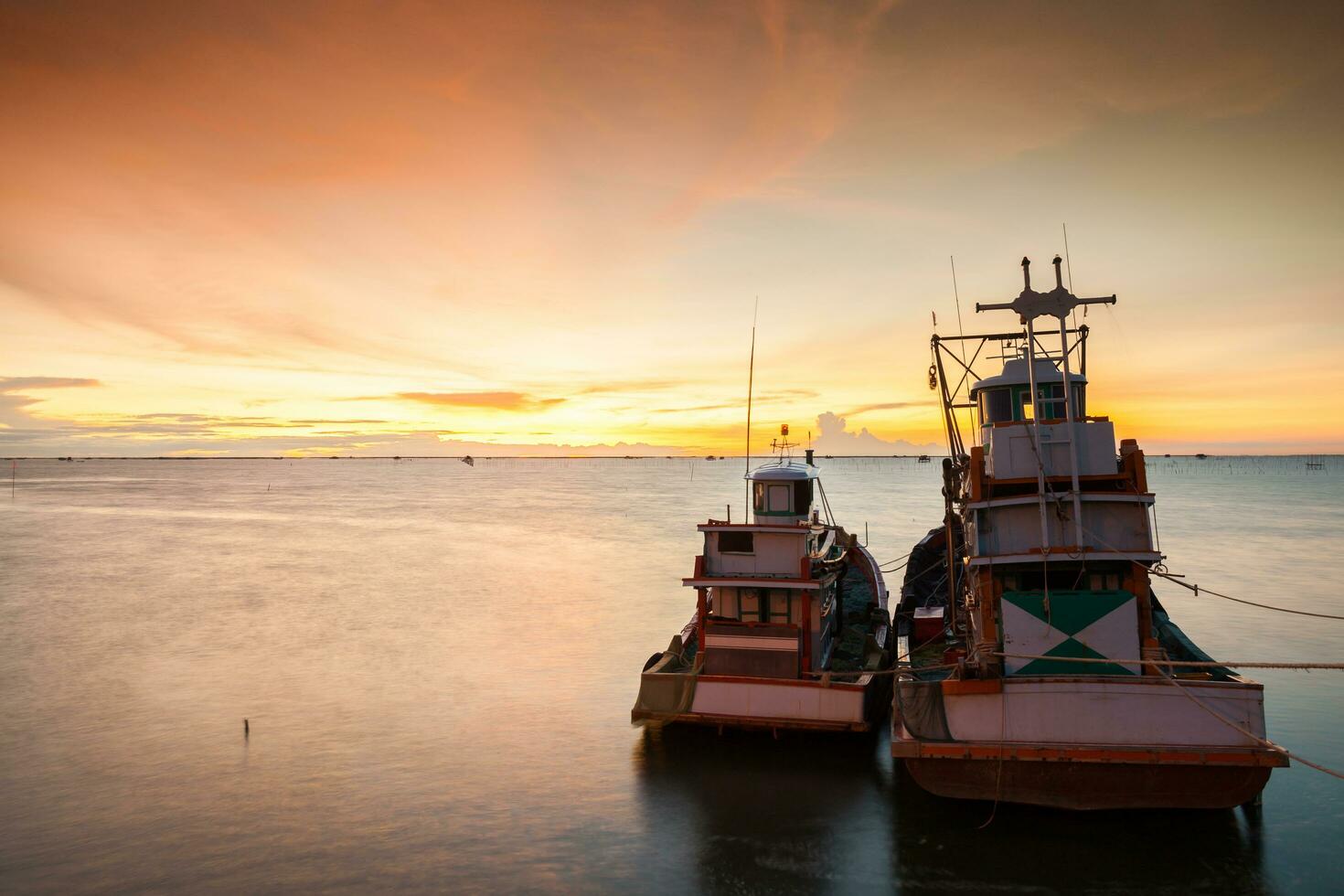 View of seascape with boat photo