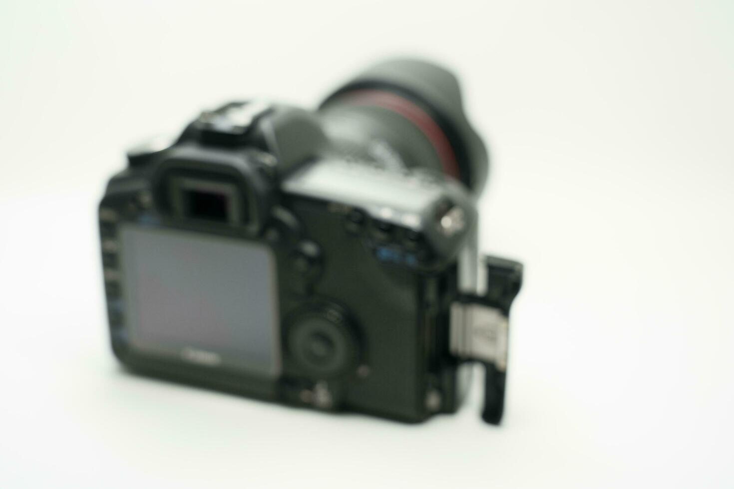 Camera and lens with white background photo