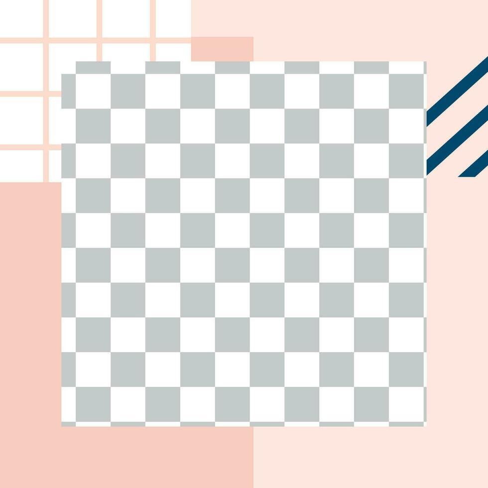 Memphis style post. Trendy abstract social media post template vector