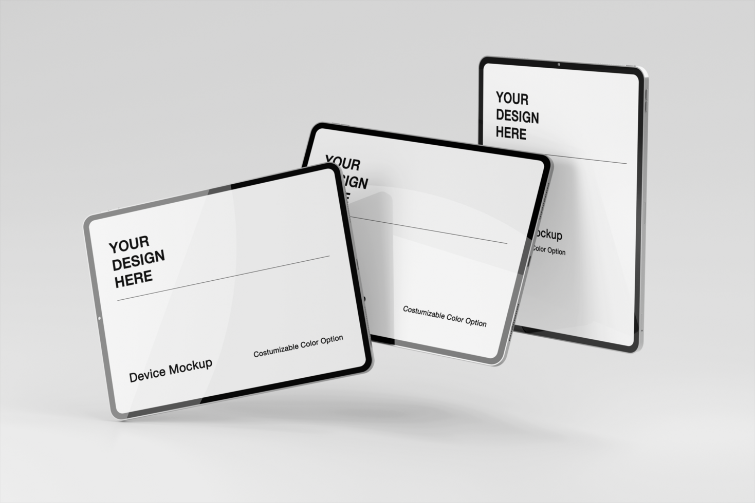 Tablet device mockup with realistic scene psd
