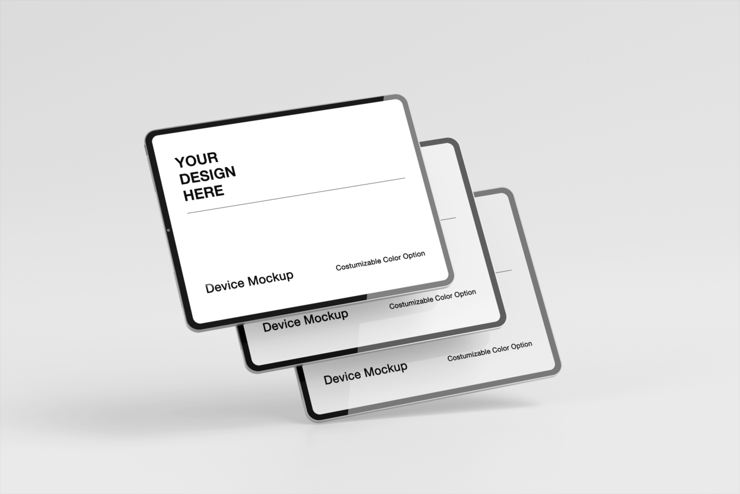Tablet mockup design with minimalist shadow background psd