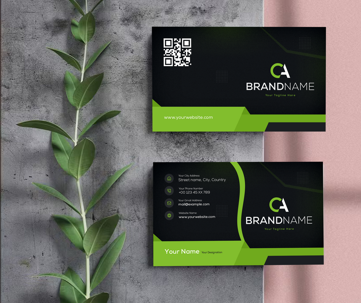 Abstract stylish business card template design psd