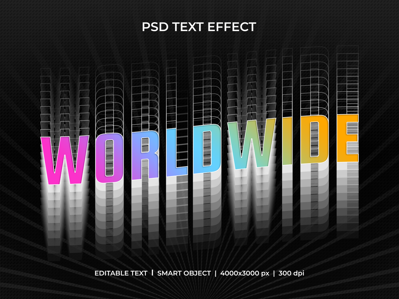 Worldwide street style text effect psd