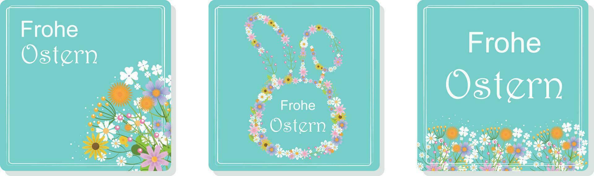 Happy Easter cards set vector