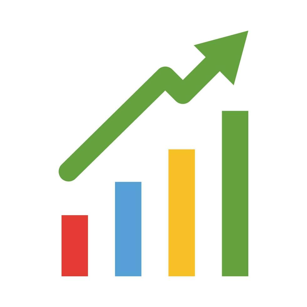 Bar Chart Vector Flat Icon For Personal And Commercial Use.