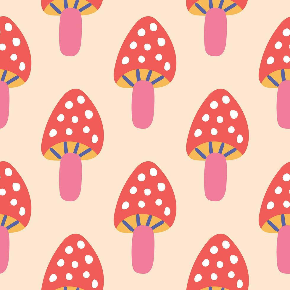 Mushroom Seamless Pattern Mushroom Background Mushroom Seamless Design vector