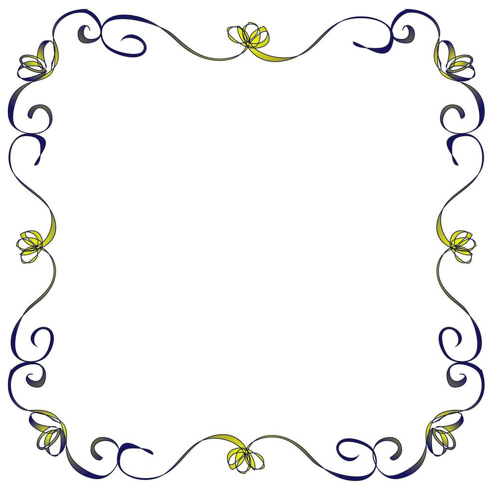 Vector frame in the form of wavy lines in black on a white background