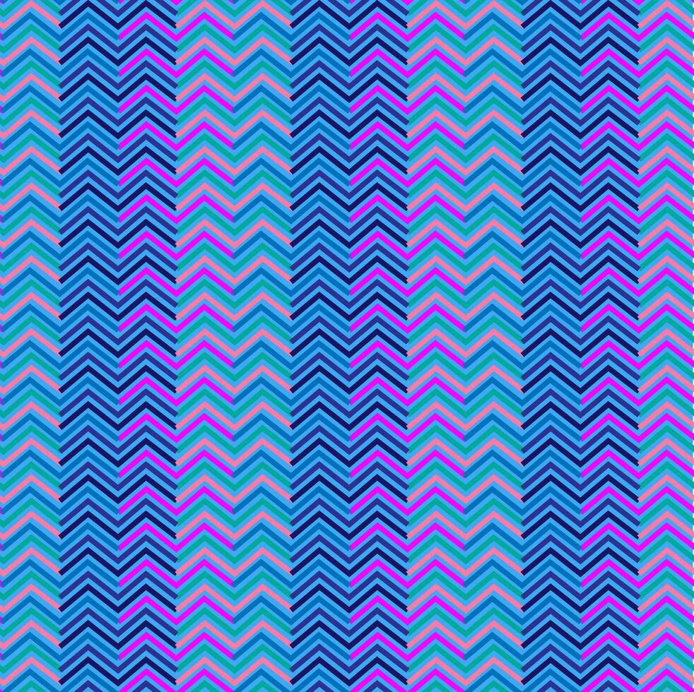 Vector seamless pattern in the form of wavy lines and zigzags on a blue background