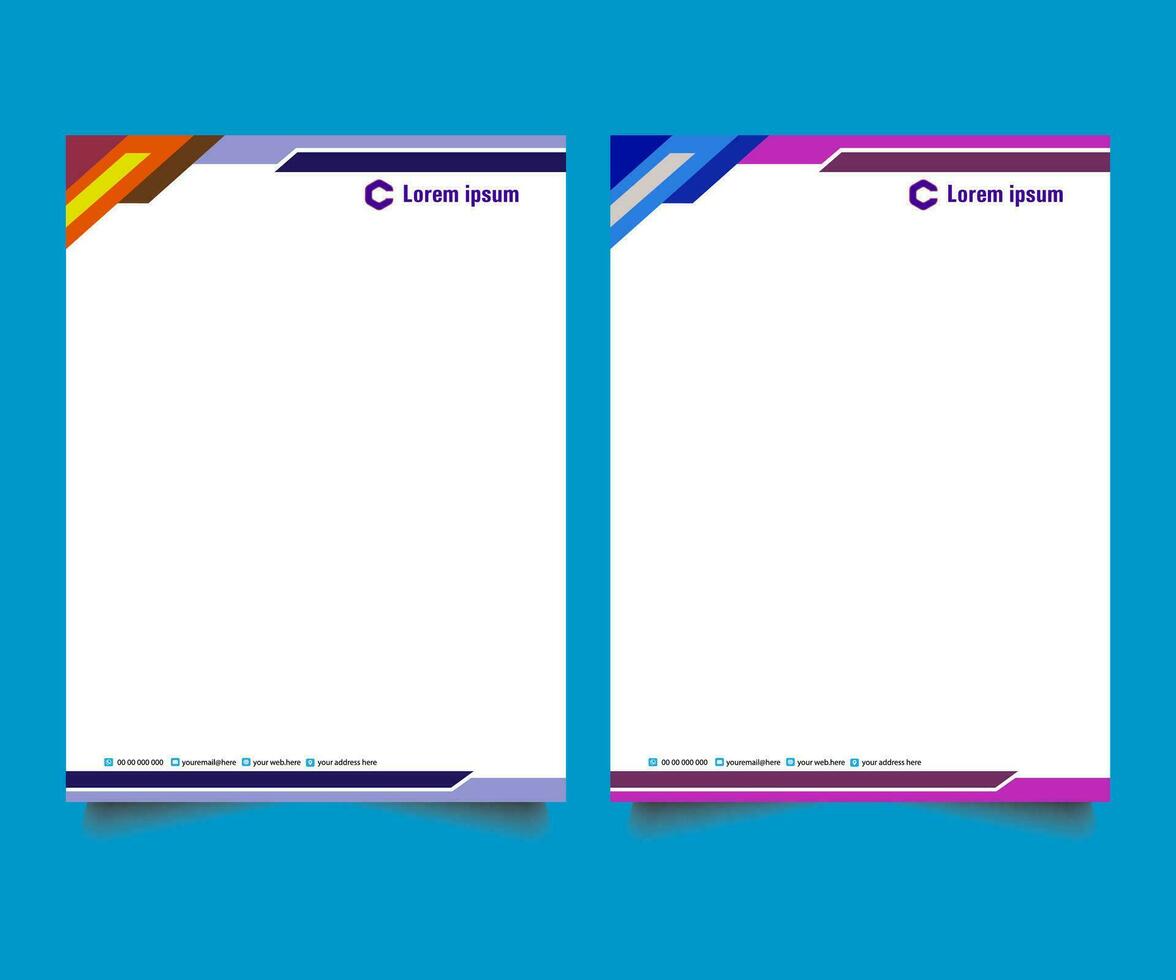 Professional corporate company business colorful letterhead template design with a4 size stationary item modern letterhead. vector