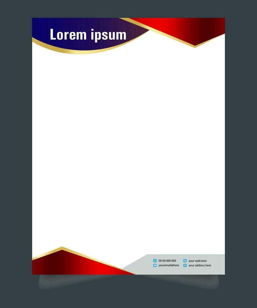 Professional corporate company business colorful letterhead template design with a4 size stationary item modern letterhead. vector