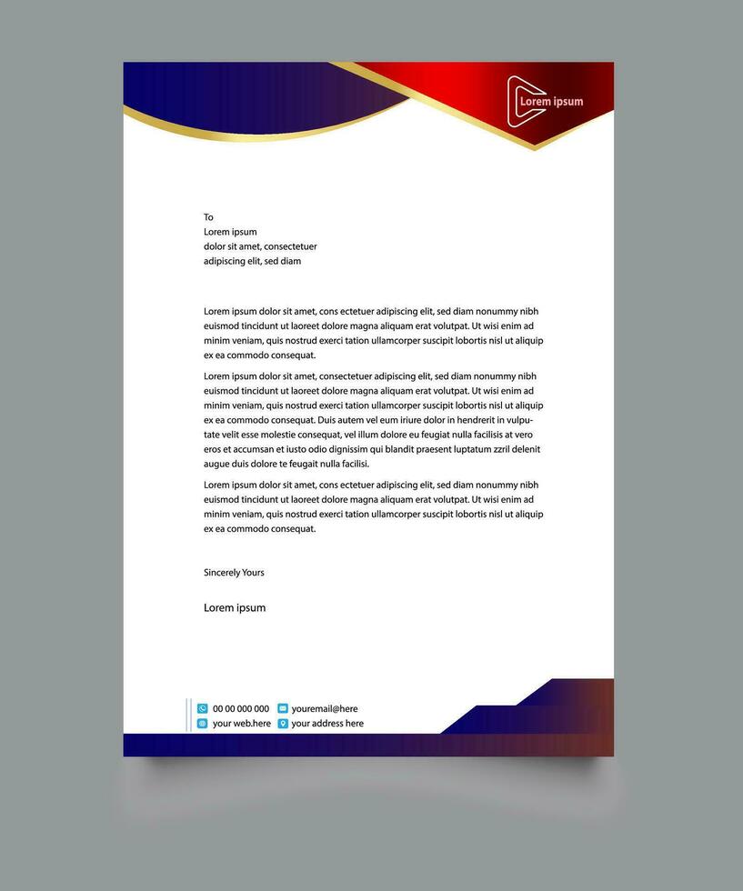 Professional corporate company business colorful letterhead template design with a4 size stationary item modern letterhead. vector