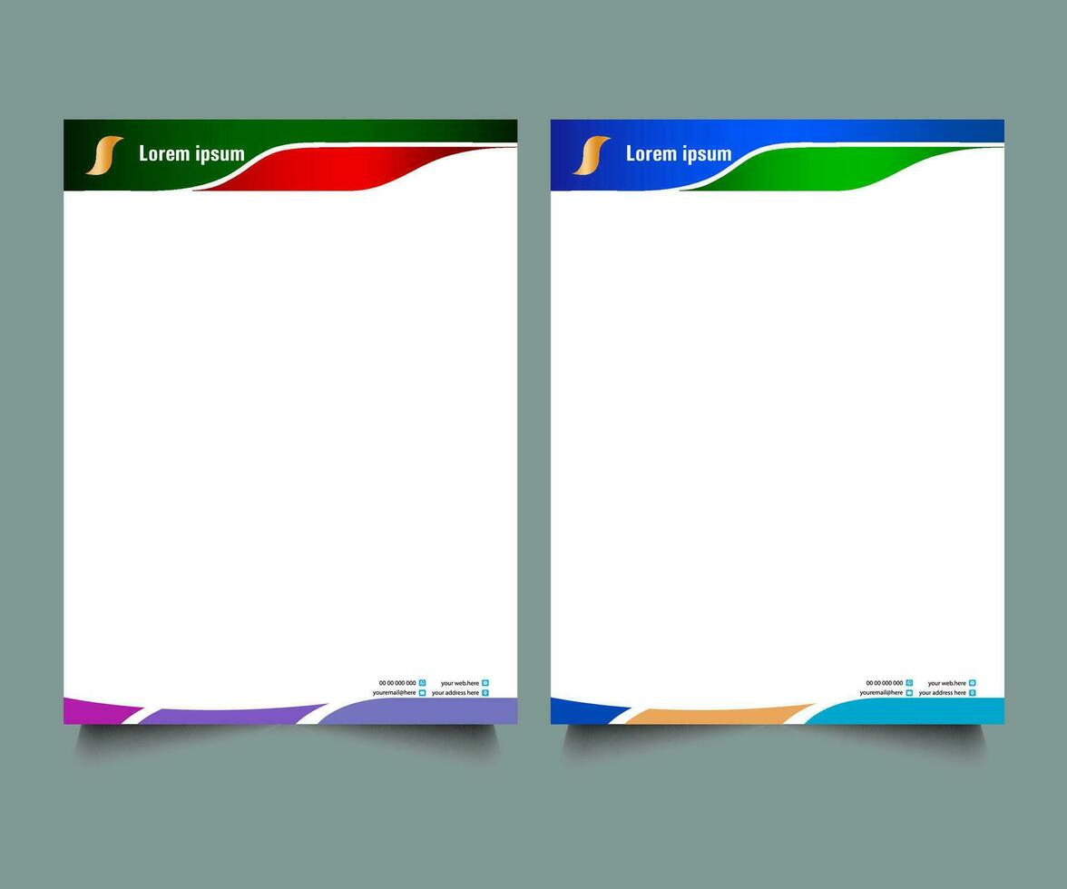 Professional corporate company business colorful letterhead template design with a4 size stationary item modern letterhead. vector