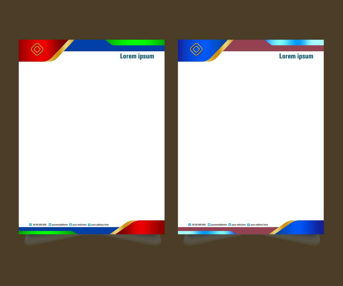 Professional corporate company business colorful letterhead template design with a4 size stationary item modern letterhead. vector