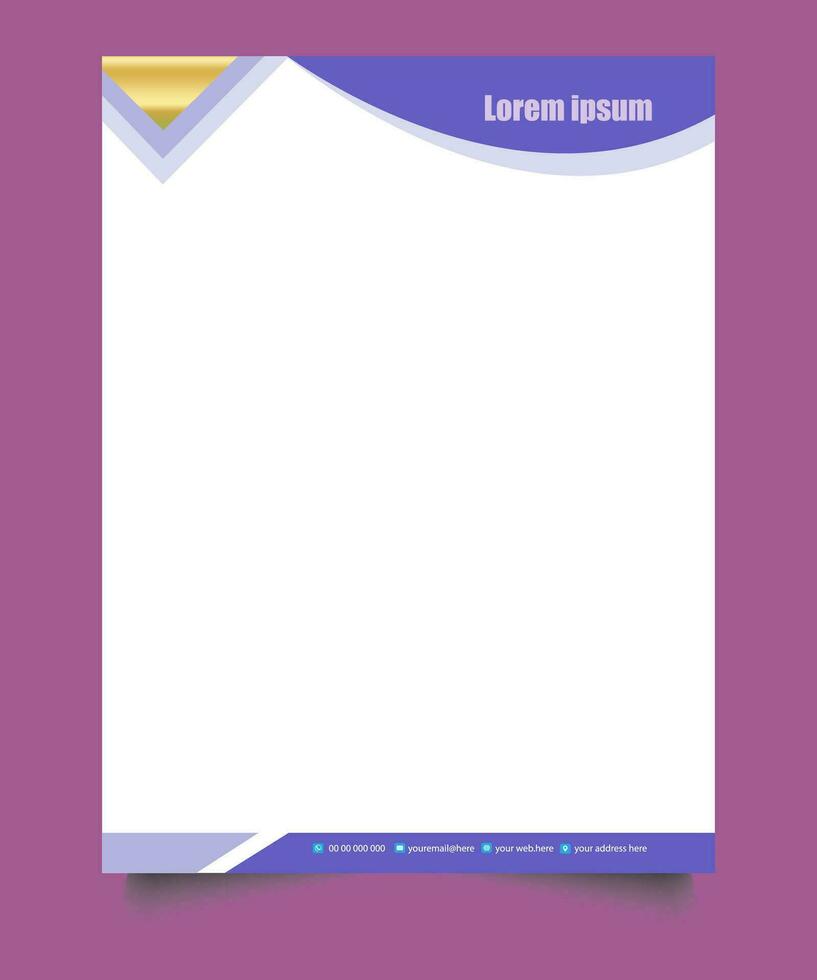 Professional corporate company business colorful letterhead template design with a4 size stationary item modern letterhead. vector