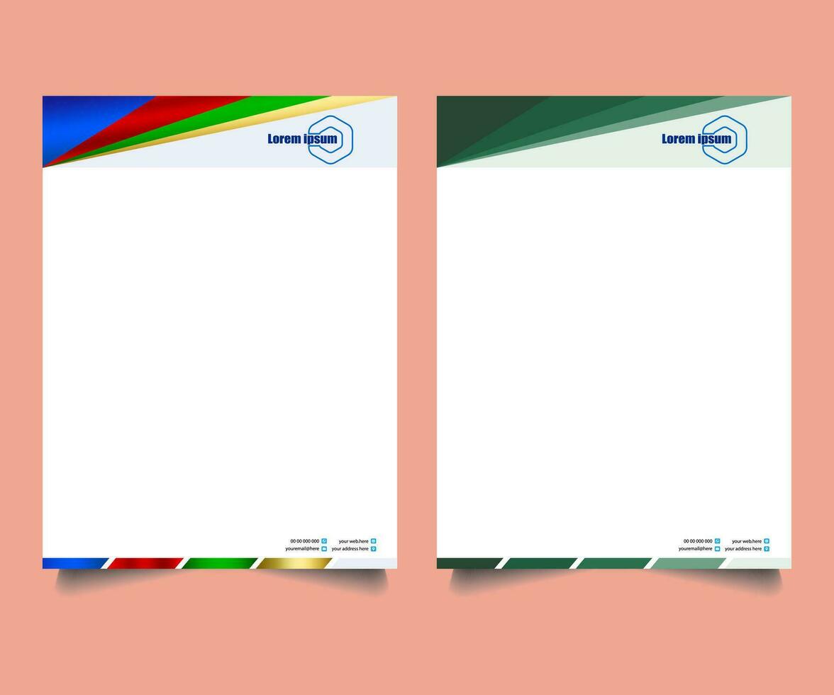 Professional corporate company business colorful letterhead template design with a4 size stationary item modern letterhead. vector