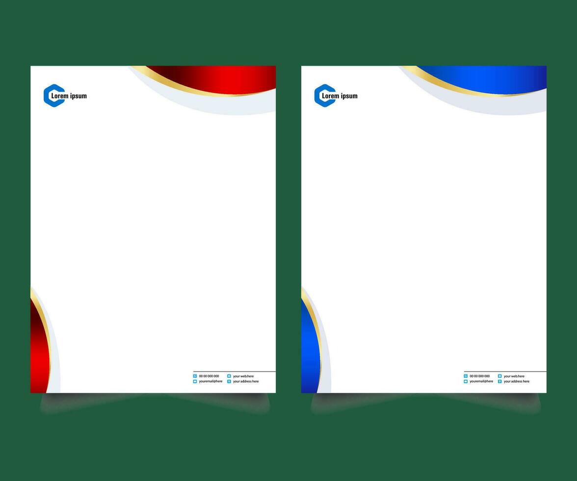 Professional corporate company business colorful letterhead template design with a4 size stationary item modern letterhead. vector