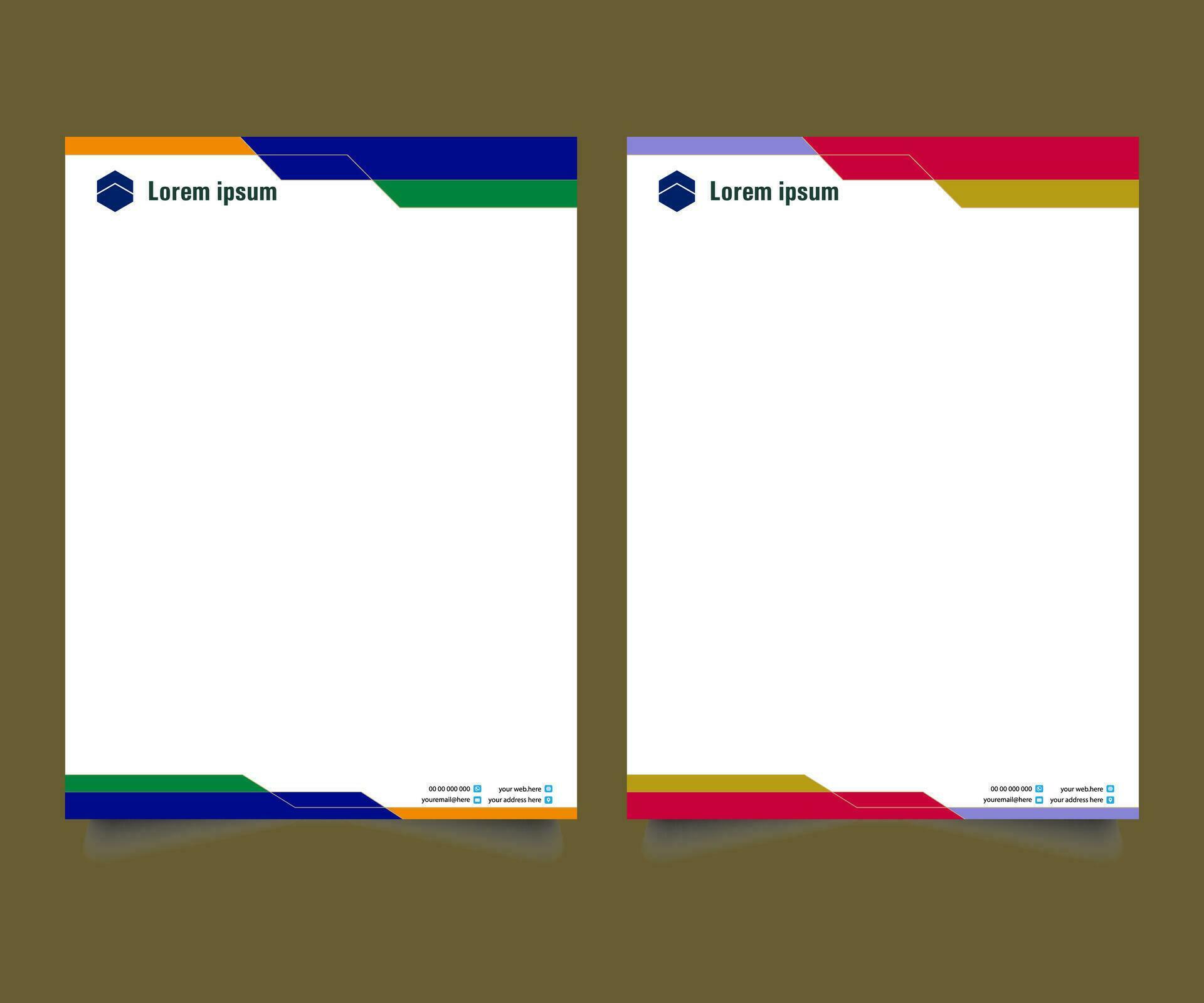 Professional corporate company business colorful letterhead template