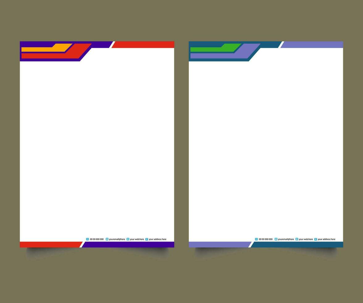 Professional corporate company business colorful letterhead template design with a4 size stationary item modern letterhead. vector