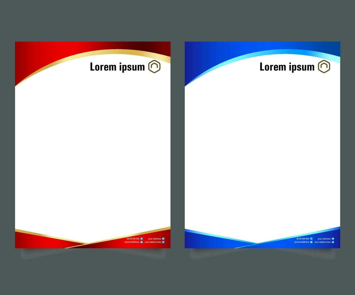 Professional corporate company business colorful letterhead template design with a4 size stationary item modern letterhead. vector
