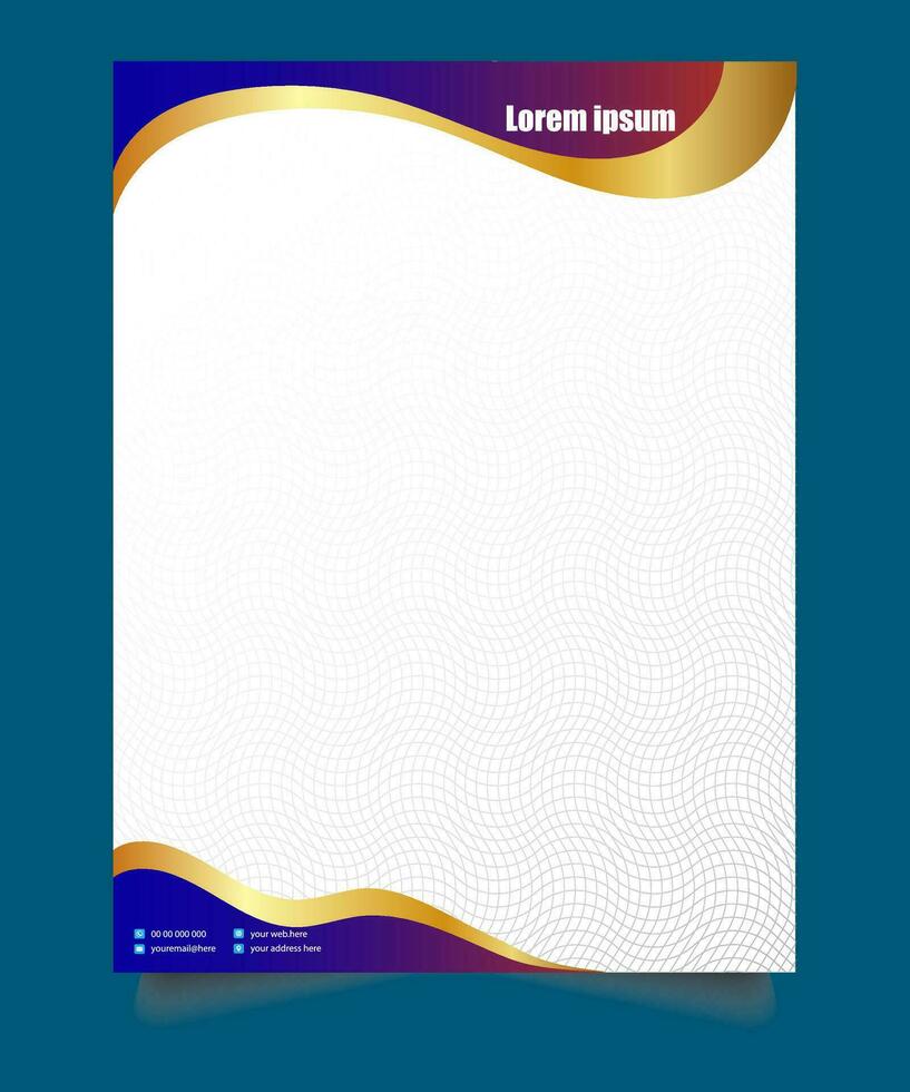 Professional corporate company business colorful letterhead template design with a4 size stationary item modern letterhead. vector