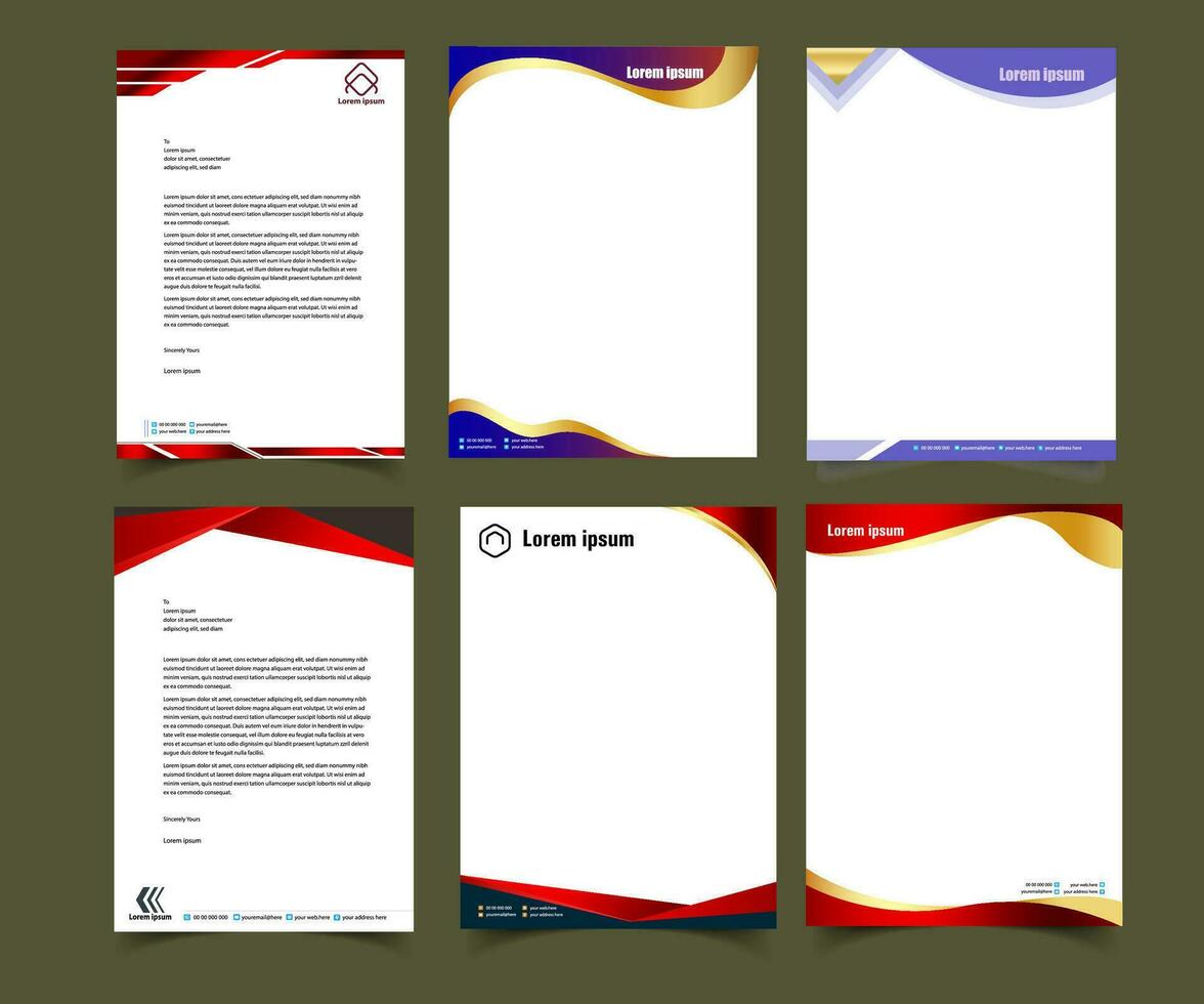 Professional corporate company business colorful letterhead template design with a4 size stationary item modern letterhead. vector