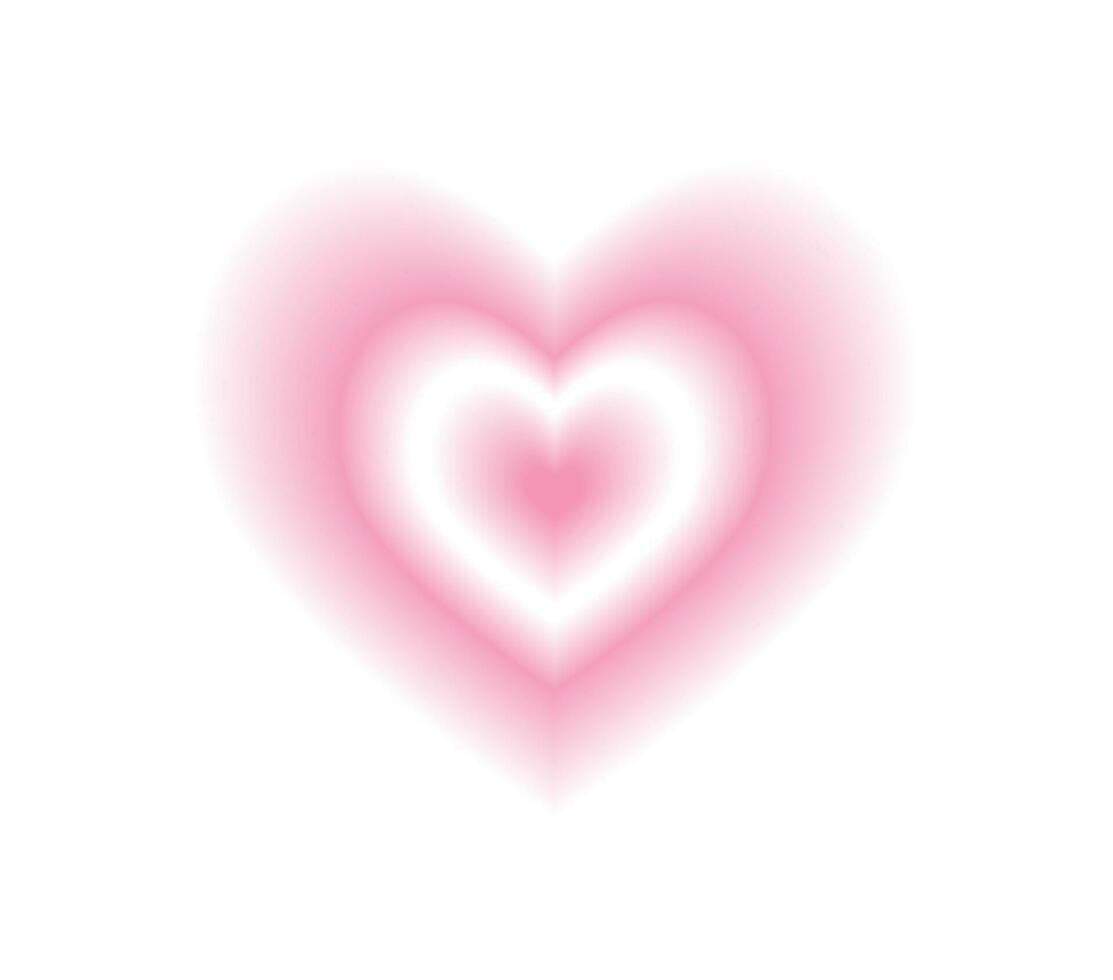 Blurry pink heart aura. Trendy y2k style. Vector illustration