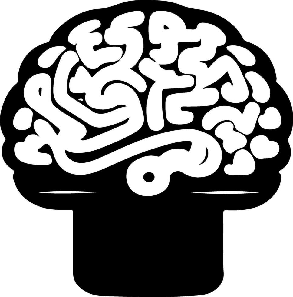 AI generated head of human think brain idea icon flat black line stroke Isolated. machine of artificial intelligence technology vector