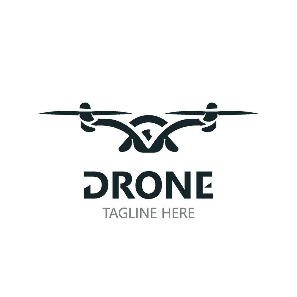 Drone aerial with camera vector template icon. logo photography drone vector. quadcopter flat style