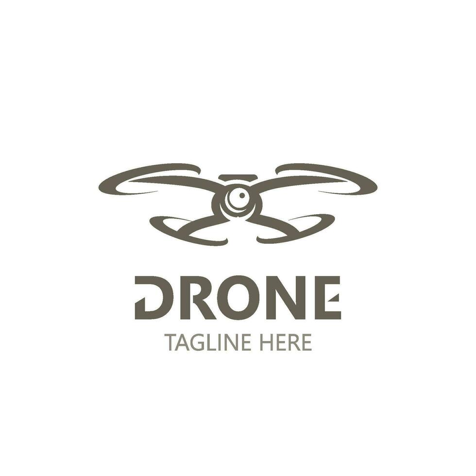 Drone aerial with camera vector template icon. logo photography drone vector. quadcopter flat style