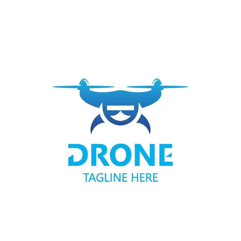 Drone aerial with camera vector template icon. logo photography drone vector. quadcopter flat style