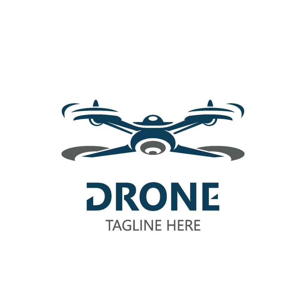 Drone aerial with camera vector template icon. logo photography drone vector. quadcopter flat style