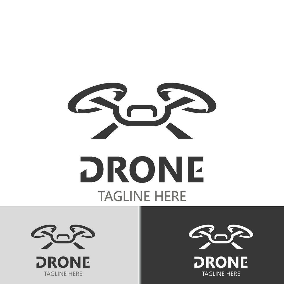 Drone aerial with camera vector template icon. logo photography drone vector. quadcopter flat style