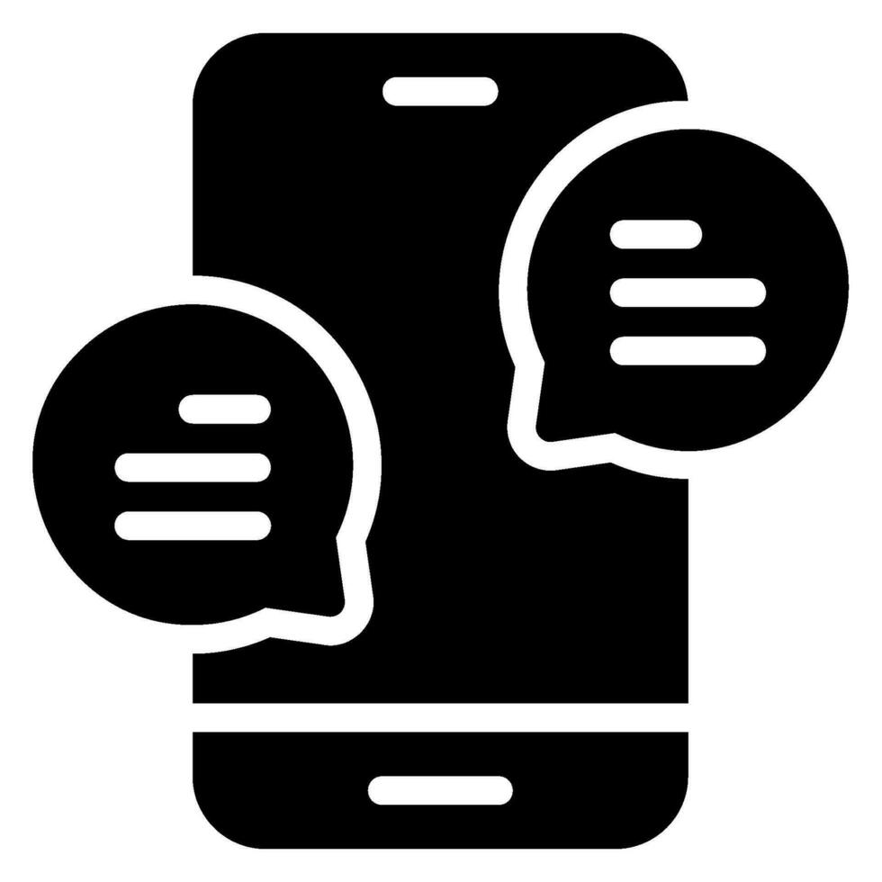 chat glyph icon vector