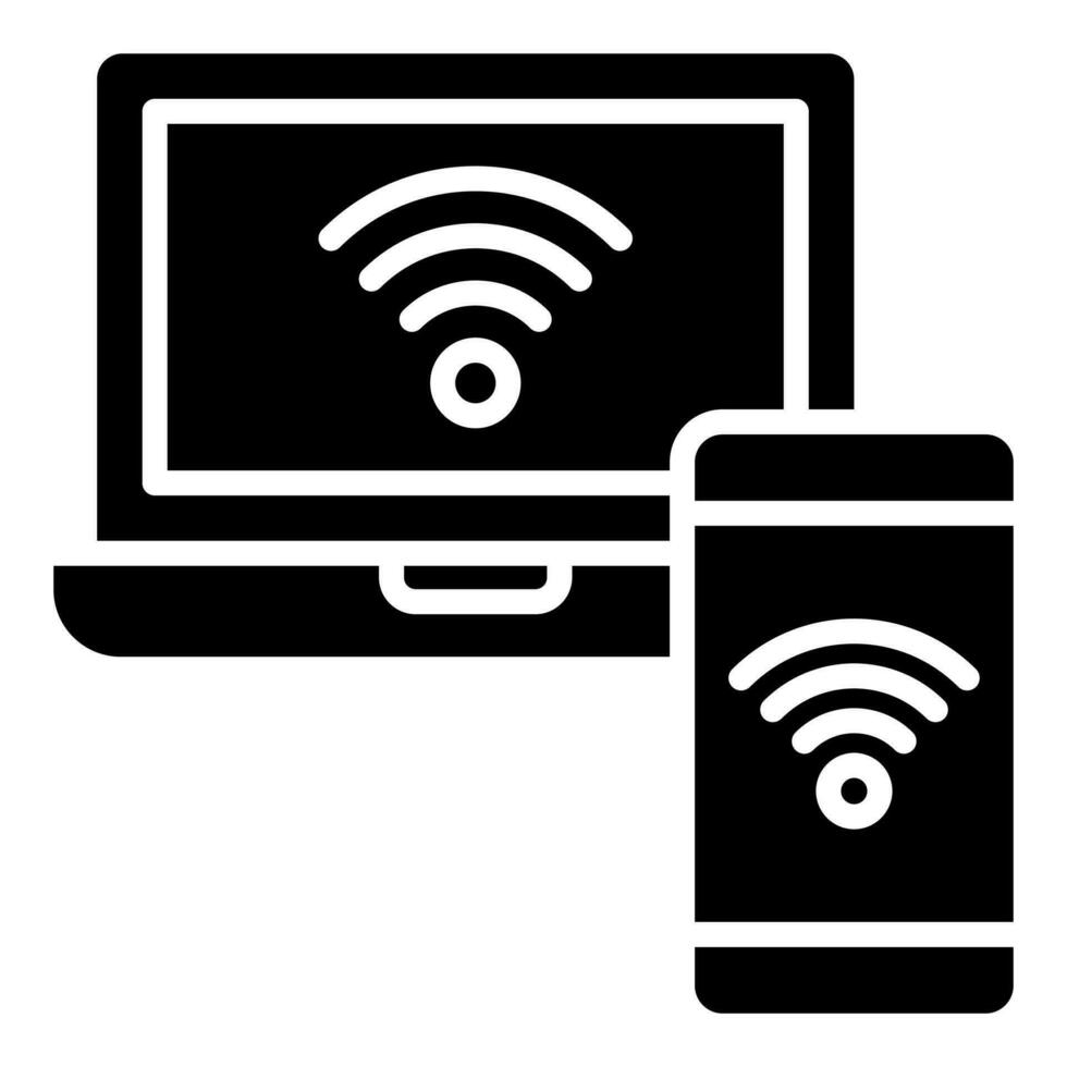 Connected Devices icon line vector illustration