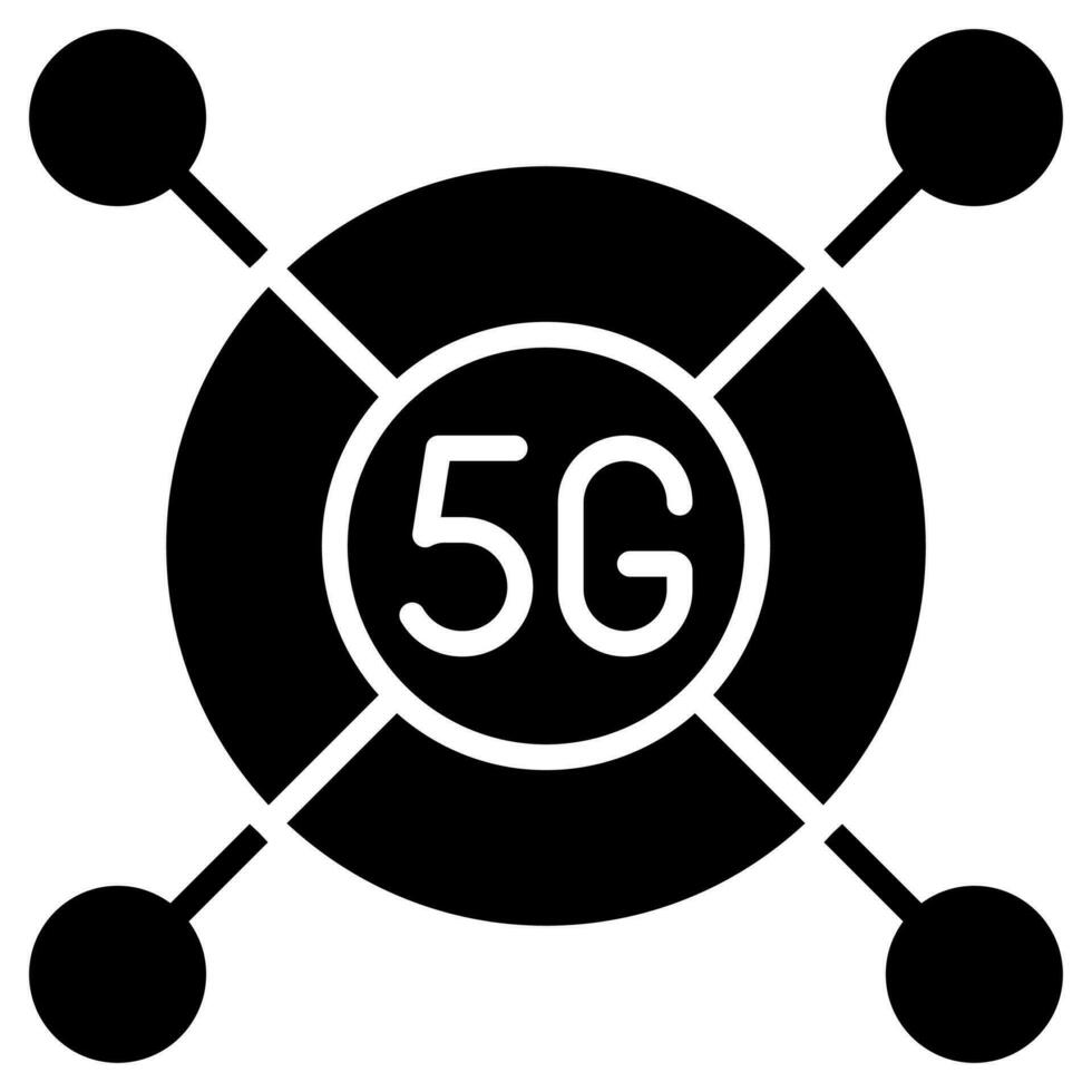 5G Coverage icon line vector illustration