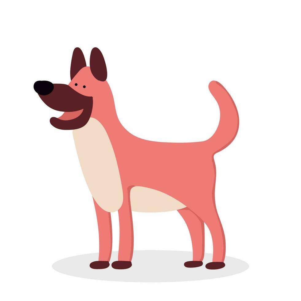 vector flat cute dog illustration with white background