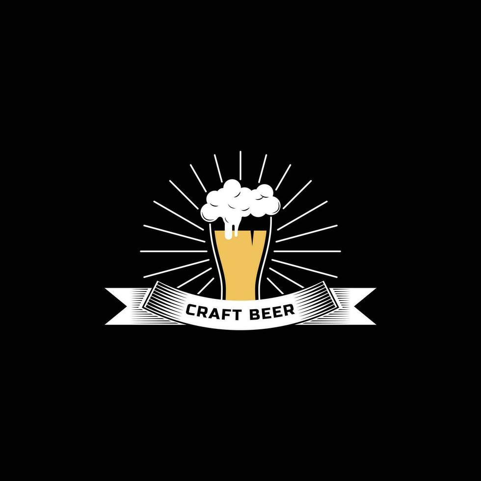 arte cerveza logo diseño Clásico retro idea vector